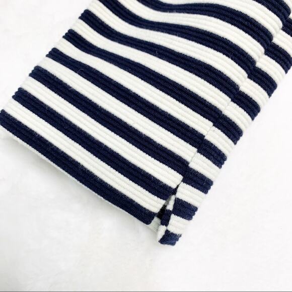 MADEWELL Gallerist Ponte Navy & Ivory Stripe Top - Picture 9 of 10